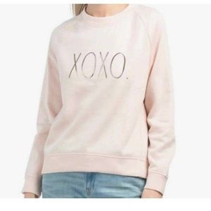 Rae Dunn XOXO Pullover Sweatshirt Light Pink XL